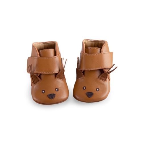 Chaussons cuir bébé - lion beige - Sous mon baobab 18/24 m